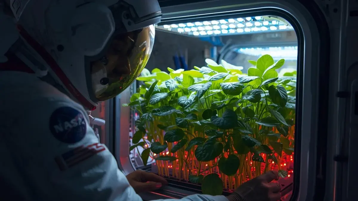 nasa veggie system growing lettuce in space hydroponics ISS experiment
