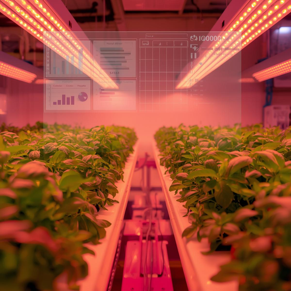 A-modern-indoor-hydroponics-setup-with-multiple-crops-lettuce-basil-and-strawberries-growing-side-by-side-under-LED-grow-lights