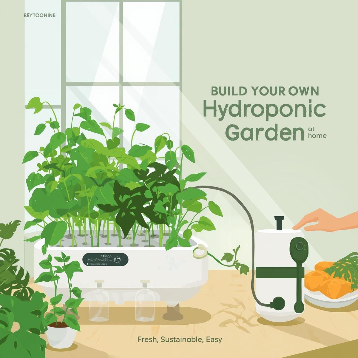 Step-by-step guide to building a home hydroponic gardening and DIY hydroponic garden system at home.