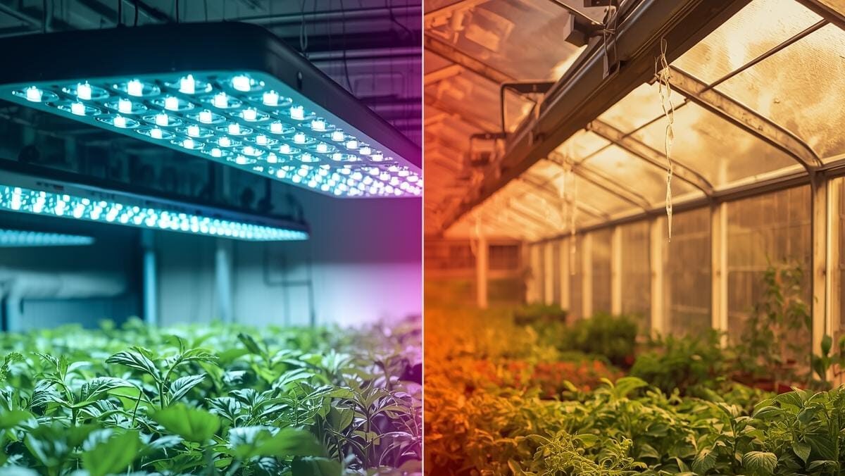Best grow lights 2026 featuring a modern full-spectrum LED hydroponic grow room with healthy plants