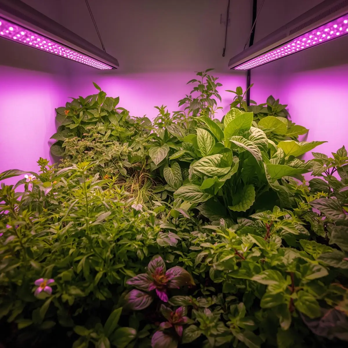 Optimized indoor LED plant grow light setup