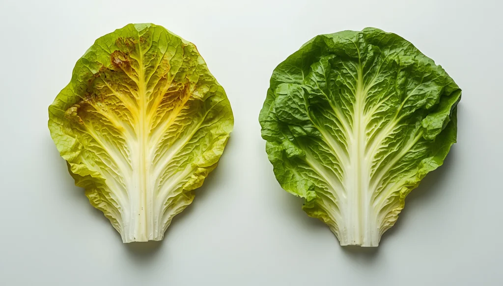 Comparison of mobile and immobile hydroponic nutrient deficiency symptoms on lettuce leaves
