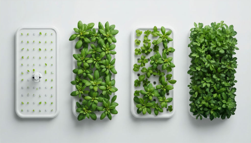 VPD targets for each hydroponic growth stage from seedling through late flowering